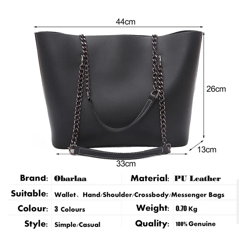 

Casual Handbags For Women Luxury Bags Designer Chain Shoulder Bag Famous Brand Leather Ladies Handbag Large Capacity Tote Bag