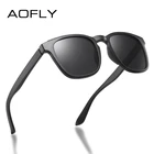 Мужские солнцезащ. Очки в квадратной оправе AOFLY, черно-серые солнцезащитные очки в оправе из TR90 с поляризованными линзами со степенью защиты уф400, лето 2020