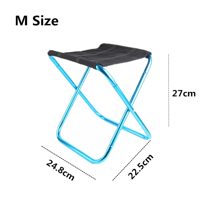 Black Blue-M Складной табурет VILEAD, 2 размера, Сверхлегкий, 7075 алюминиевый, портативный, для рыбалки, кемпинга, пикника, туризма, открытый, складной стул - Цвет: Black Blue-M