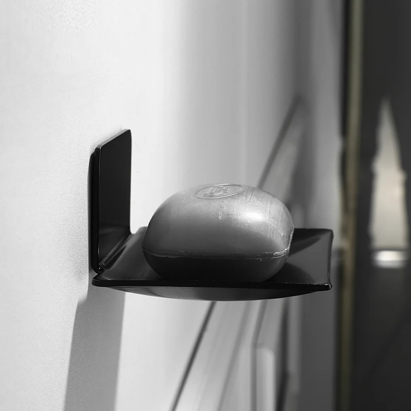 Алюминиевый держатель для мыла черный в ванной комнате полка хранения без