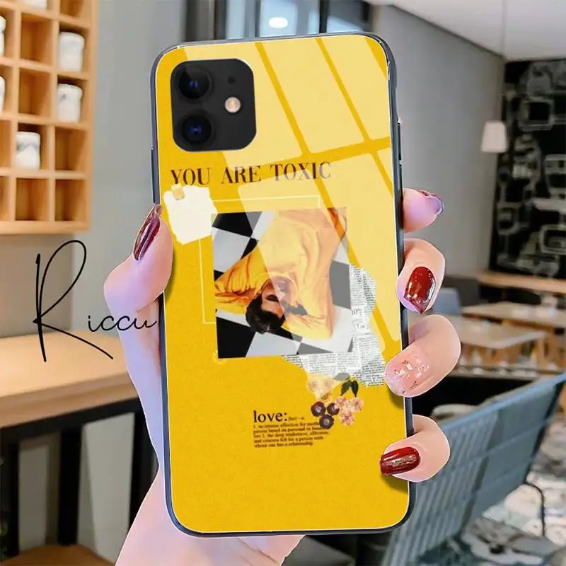 

Lock Screen Aesthetic Phone Case Tempered Glass For iPhone 11 Pro XR XS MAX 8 X 7 6S 6 Plus SE 2020 12 Pro Max Mini case