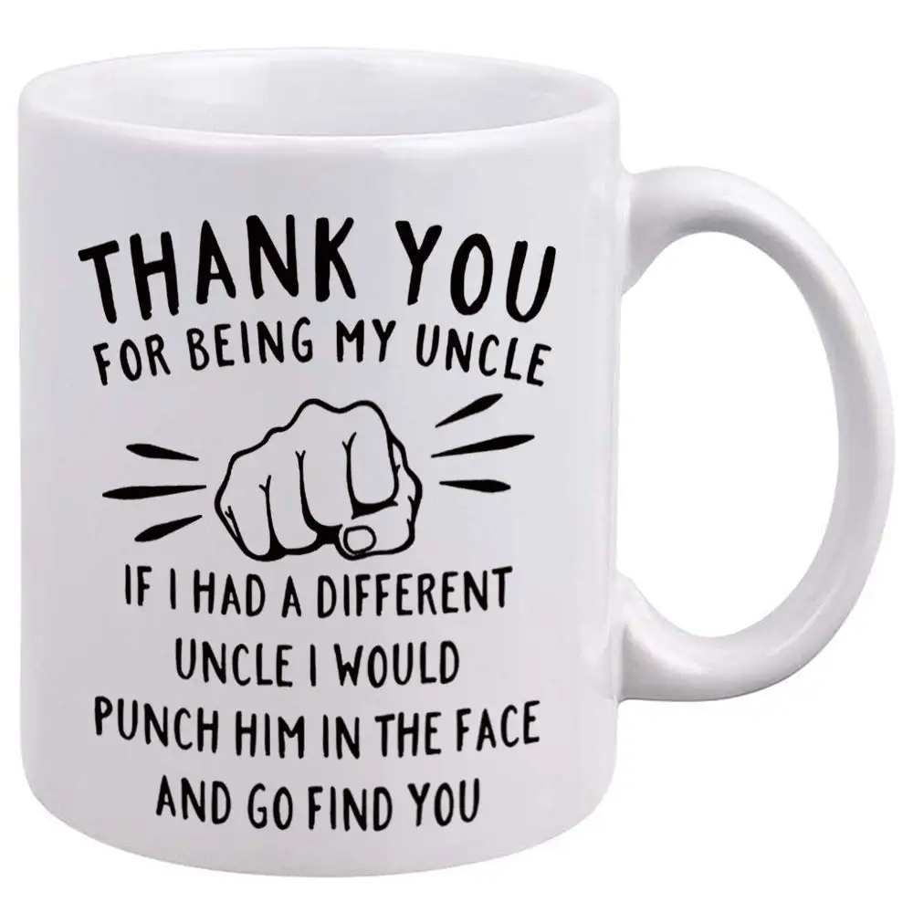 

Gift for Uncle Drinking Glasses Birthday Present Mug Christmas Mugs Coffee Cups Christmas and New Year's Day Mug With Lettering