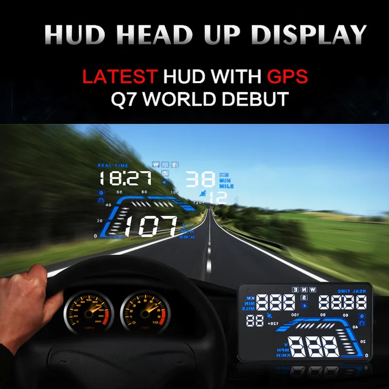 2019 Универсальный 5 &quotмногоцветный автомобильный проектор на лобовое стекло GPS