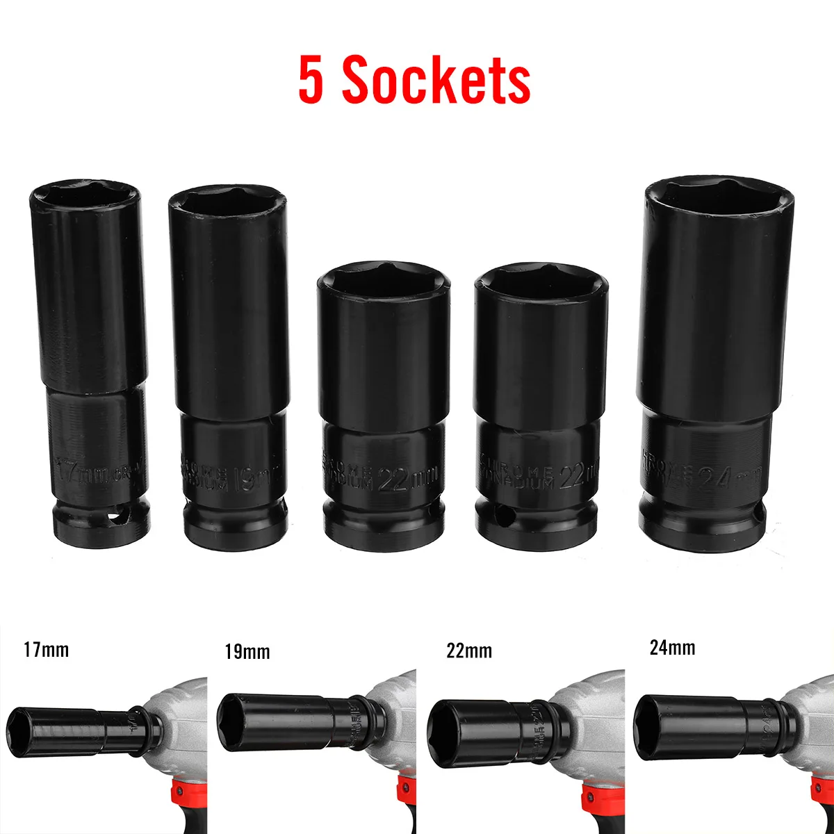 

388Vf Cordless Electric Wrench 330Nm Rechargeable Brushless Impact Wrench with 1/2 Lithium-Ion Battery + Wrench Socket Set