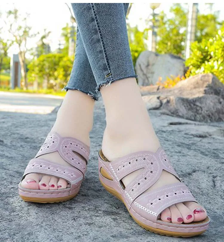 

YWYGMZ Women Sandals Wedges Peep Toe Shoes Woman Fashion Slip On Ladies Shoes Flowers Platform Female Sandals Summer Chaussures