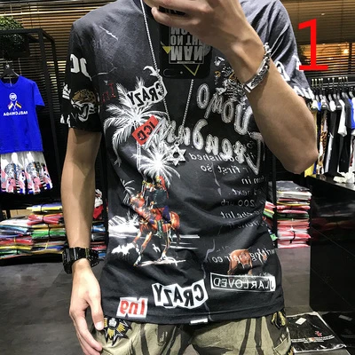 

2020 Original printed round neck short-sleeved T-shirt loose cotton top 2