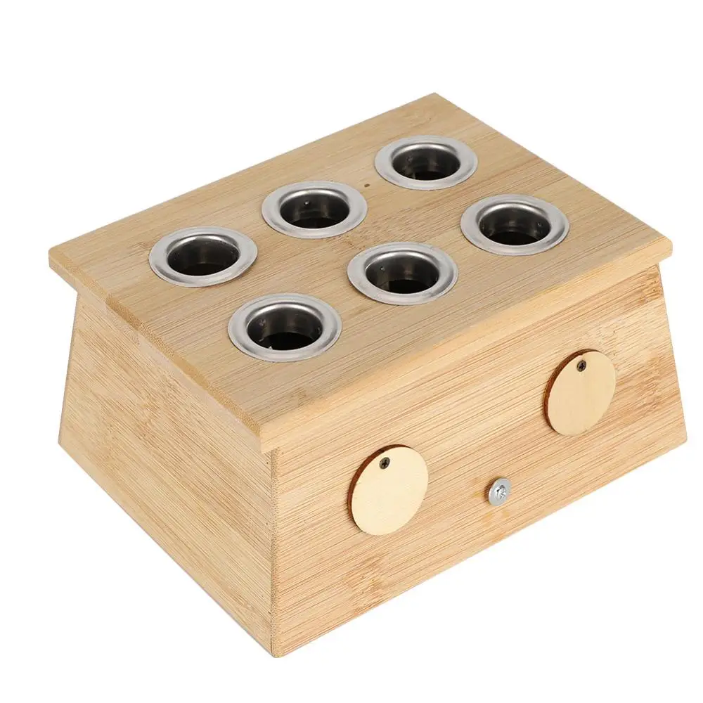 

Six-hole Moxibustion Device Anti-ash Leakage Anti-scald Fatigue Immune Enhancement Bamboo Moxibustion Box Treatment Health Cares