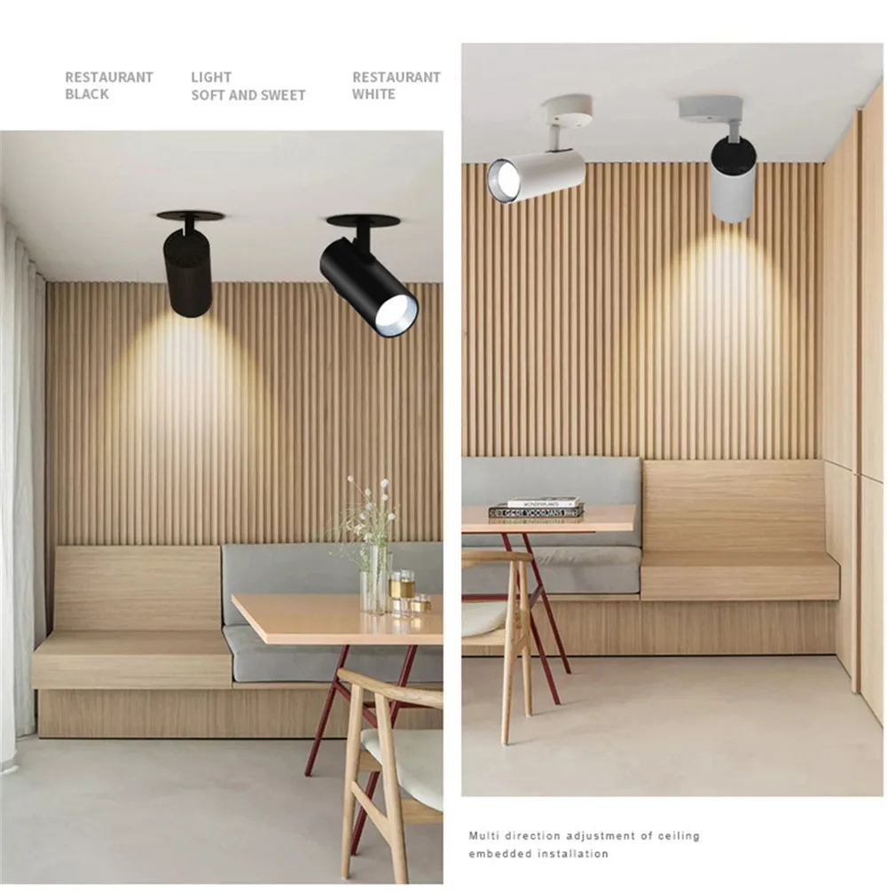 

Surface Mounted Spotlight LED Recessed Downlight 3 Colors Change 7W 12W 20W LED Ceiling Lamp Ceiling-mounted Cob Track Light