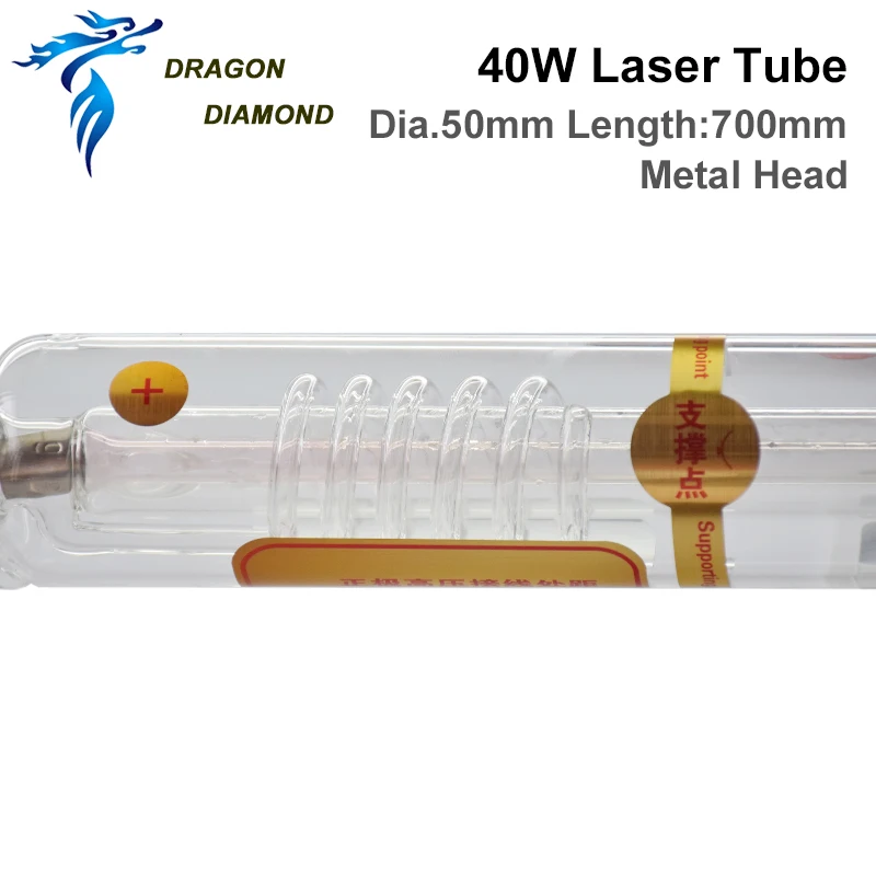 DRAGON DIAMOND 40 Вт Co2 лазерная трубка двойная металлическая головка Лазерная лампа