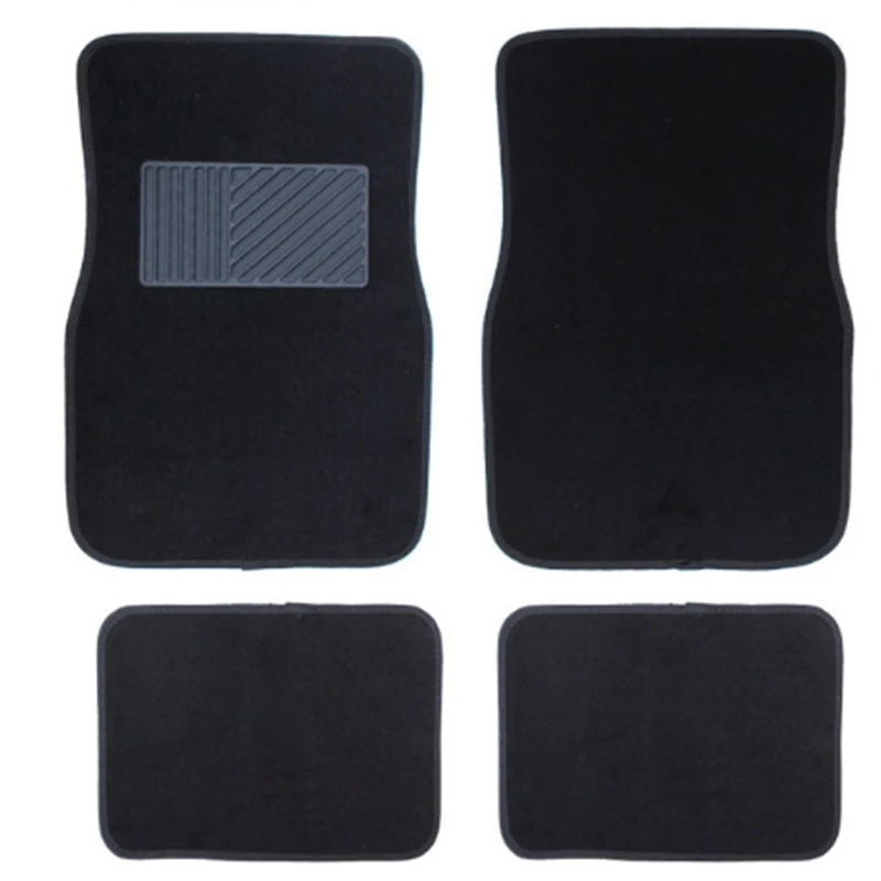 

Carpet Car Floor Mats Set for Cars Trucks SUVS with Heel Pad - Front and Rear Mats Universal Classic Matching Heel Pad