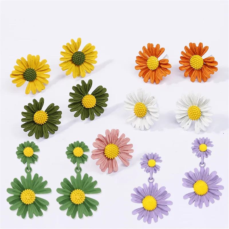 2020 Популярные королевские фиолетовые серьги в форме цветка для женщин простые