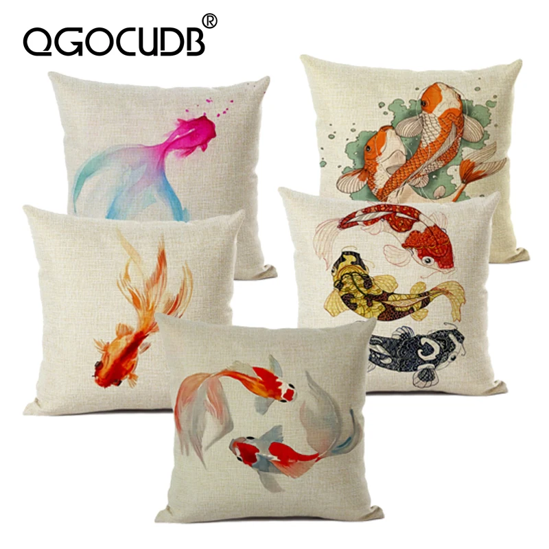 45X45CM любовь Карп хлопок лен наволочка упаковка для подарка домашний декор