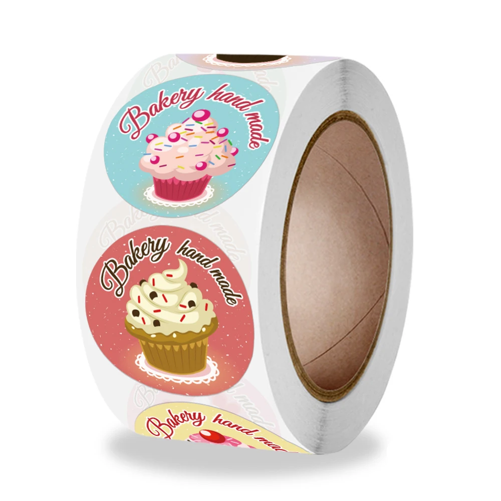

100-500pcs Handmade Stickers for Cake Candy Chocolate Snack Bakery Wrapping Party Supplies Happy Birthday Stickers for Kids