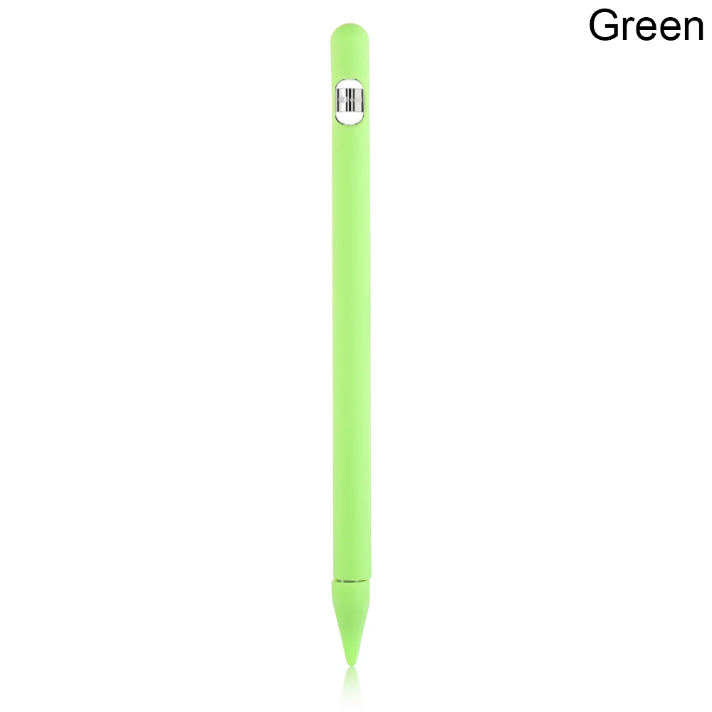 1 шт. мягкий силиконовый совместимый для Apple Pencil чехол совместимый для iPad Tablet Стилус защитный чехол - Цвета: Зеленый