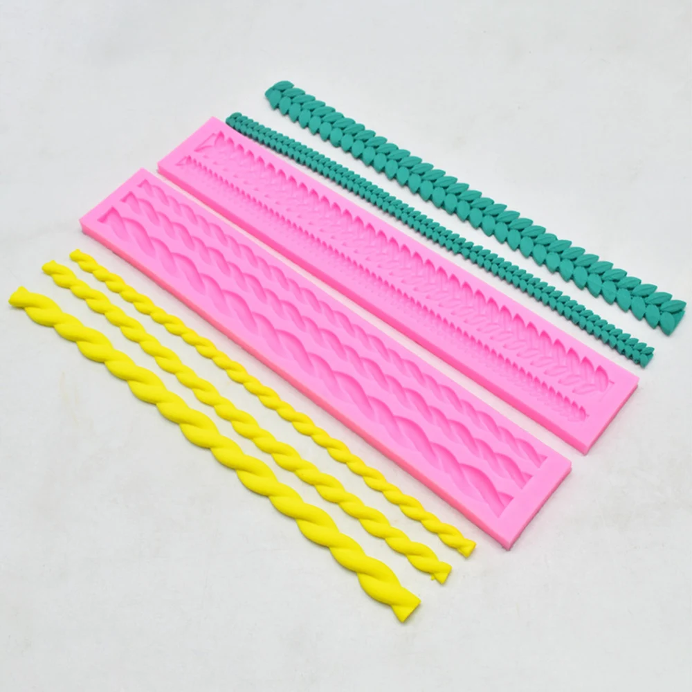 3D помадка силиконовая форма веревка формы для украшения торта в виде листьев