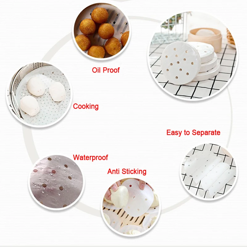 100 шт. воздушная фритюрница Пароварка бумажные вкладыши Одноразовые