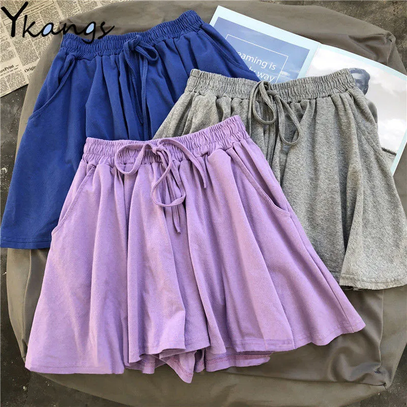 

Summer Ruffled Petals Chiffon Skirt Shorts New Tide Thin High Waist Loose Wide Leg Shorts Women Harajuku Casual Short Culotte