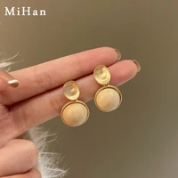 mihsn 925 silver needle trendy jewelry vintage statement wood earrings 2021 new trend hot selling drop earrings for women gifts
