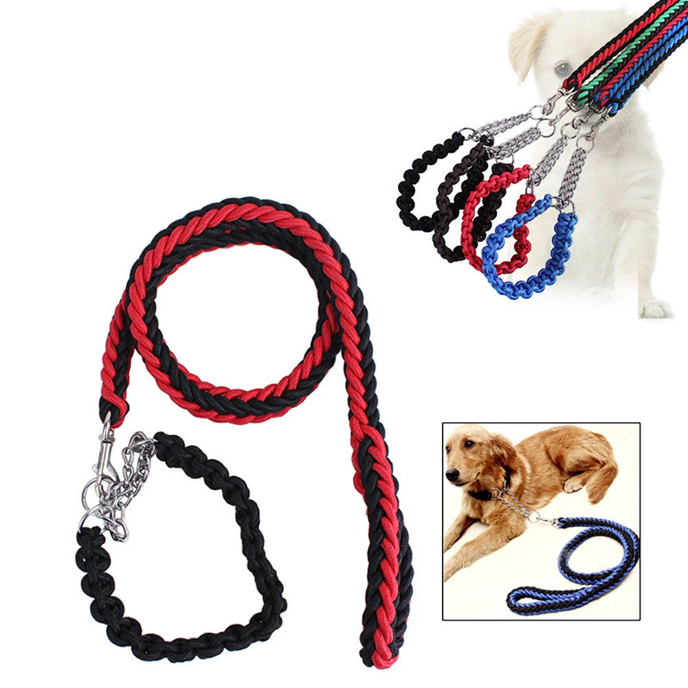 

Pet Braided Rope Leash Durable 47.3in Safe Nylon Pet Leashes Large Dog Collars Muti-Color Outdoor Dog Leash Walking Supplies