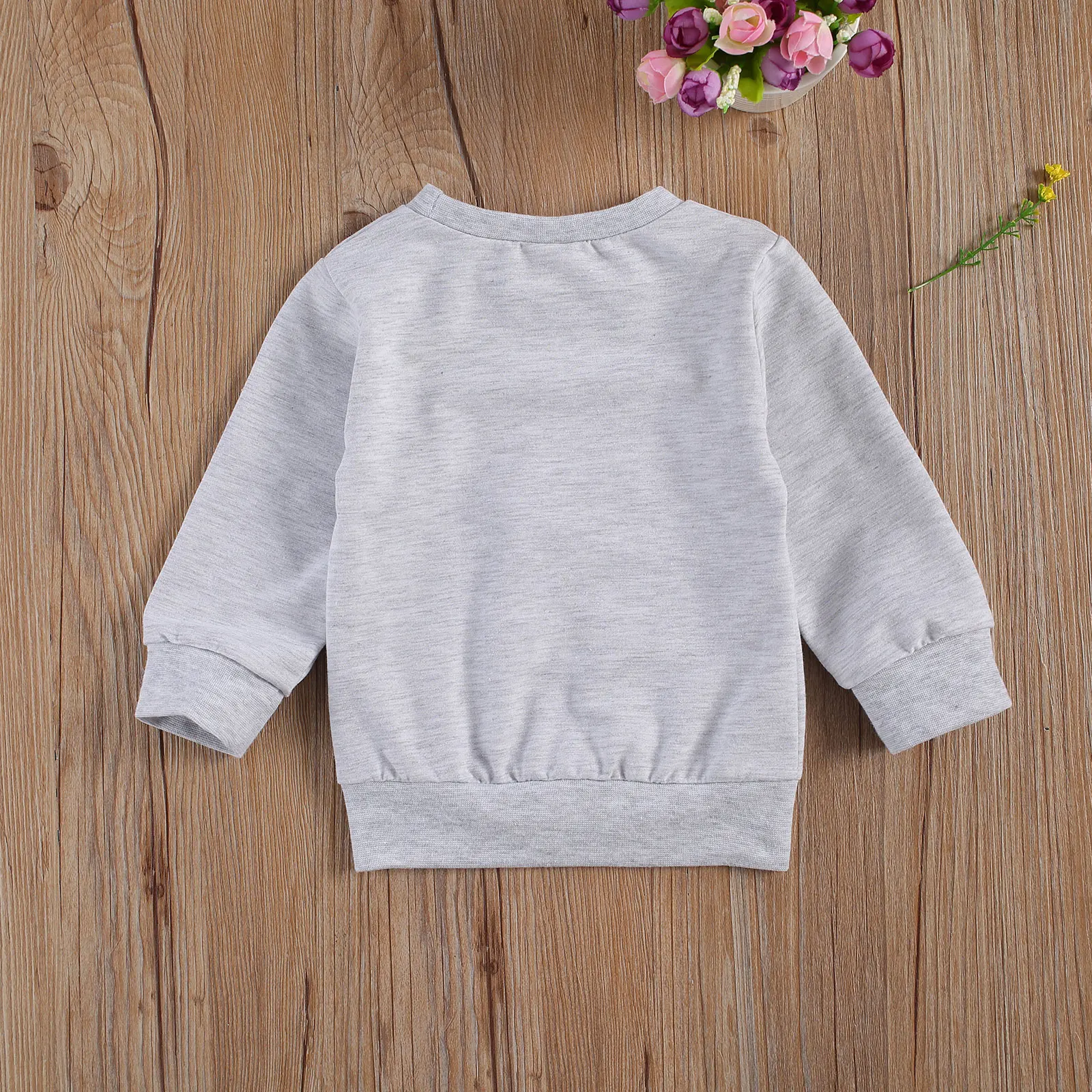 Newborn Baby Kids Letter Print Sweatshirt Autumn Winter Baby Girl Long Sleeve Round Neck Pullover Sweatshirts Tops