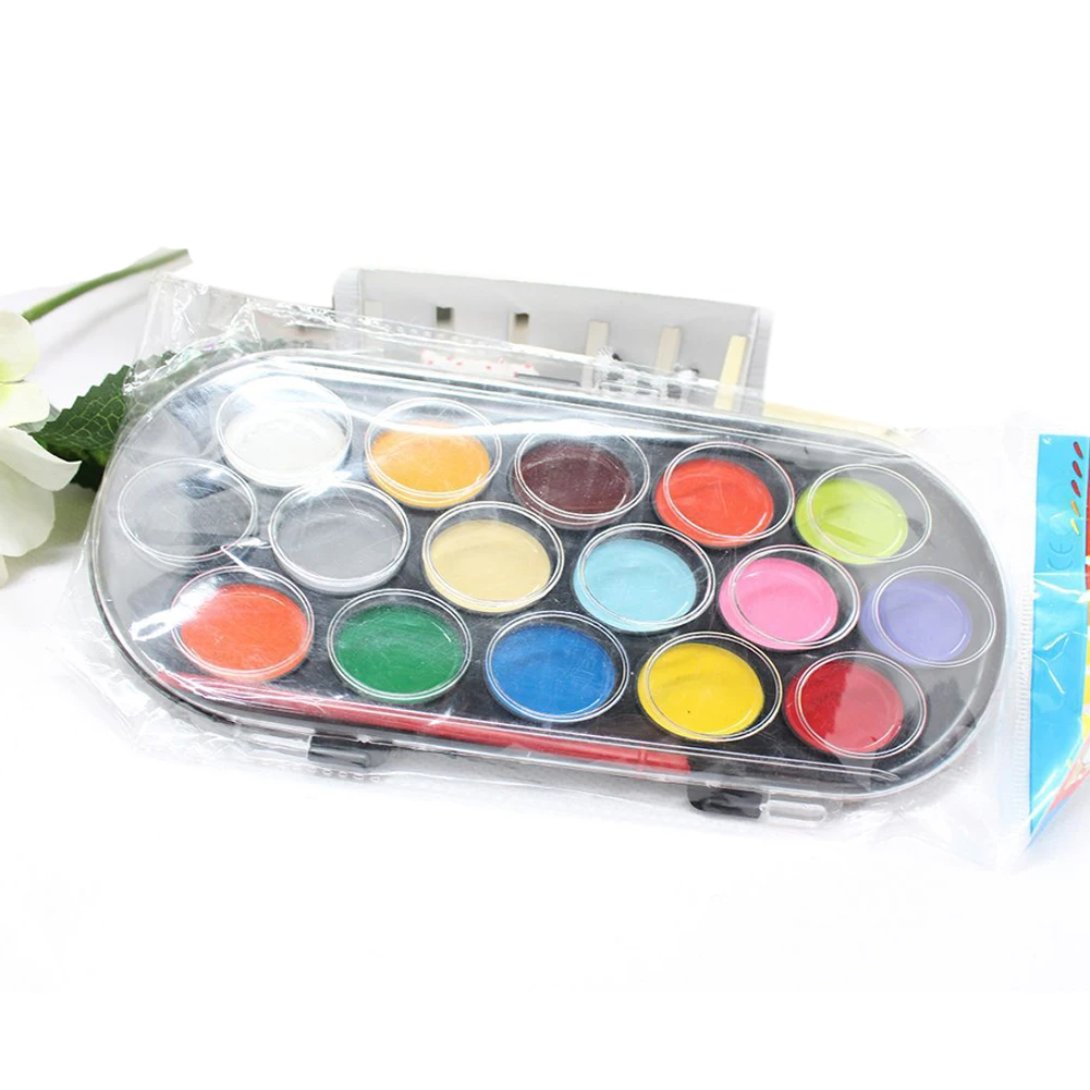 

Portable Toy 16 Colors Paint Brush Kids Art Paintbrush Professional Solid Handwork Water Color DIY Gift Tool Paint Box Sketch