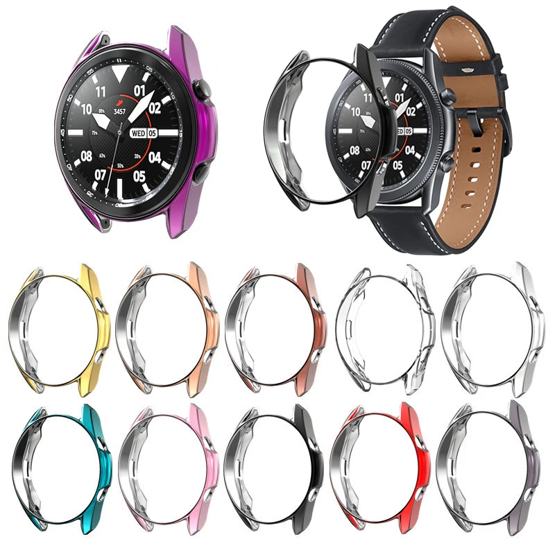 

Soft TPU Protective Case For Samsung Galaxy Watch 3 41mm 45mm Smart Watches Case Plated Soft Bumper Edge Frame Protect Shell