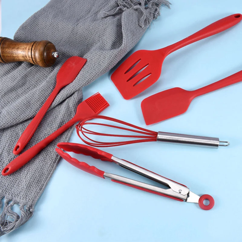 

justdolfie 6PCS Cooking Utensil Utensils Set Universal Silicone Kitchen Utensil Baking Utensil Kitchen Tool Accessories