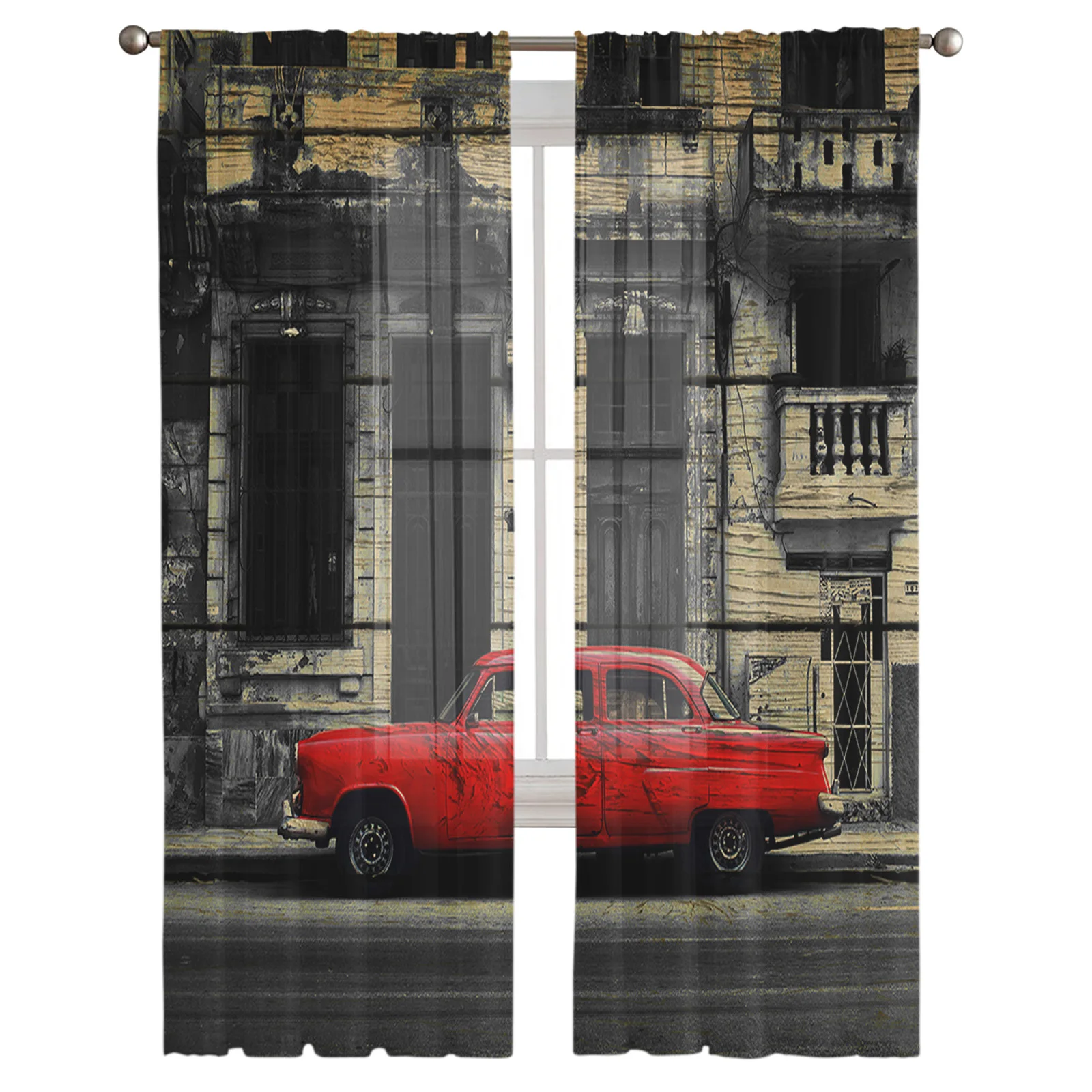 Красные автомобильные прозрачные шторы с текстурой древесины в стиле ретро для