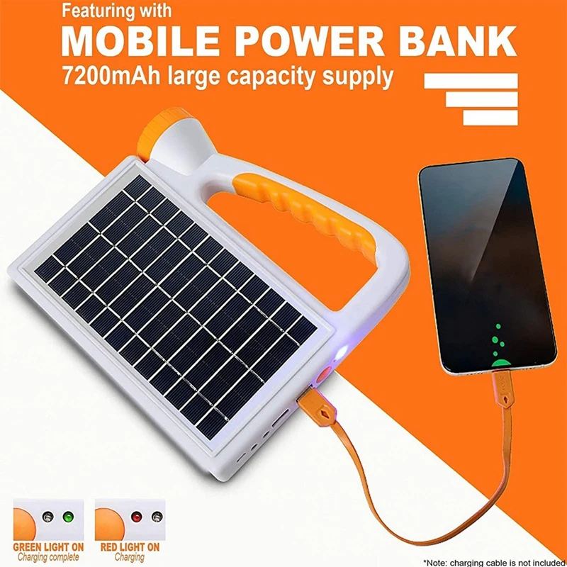 Murah Senter LED Tenaga Surya Genggam Dapat Diisi Ulang Lampu Tenaga Surya Multifungsi Senter LED Lentera Kemah Luar Ruangan