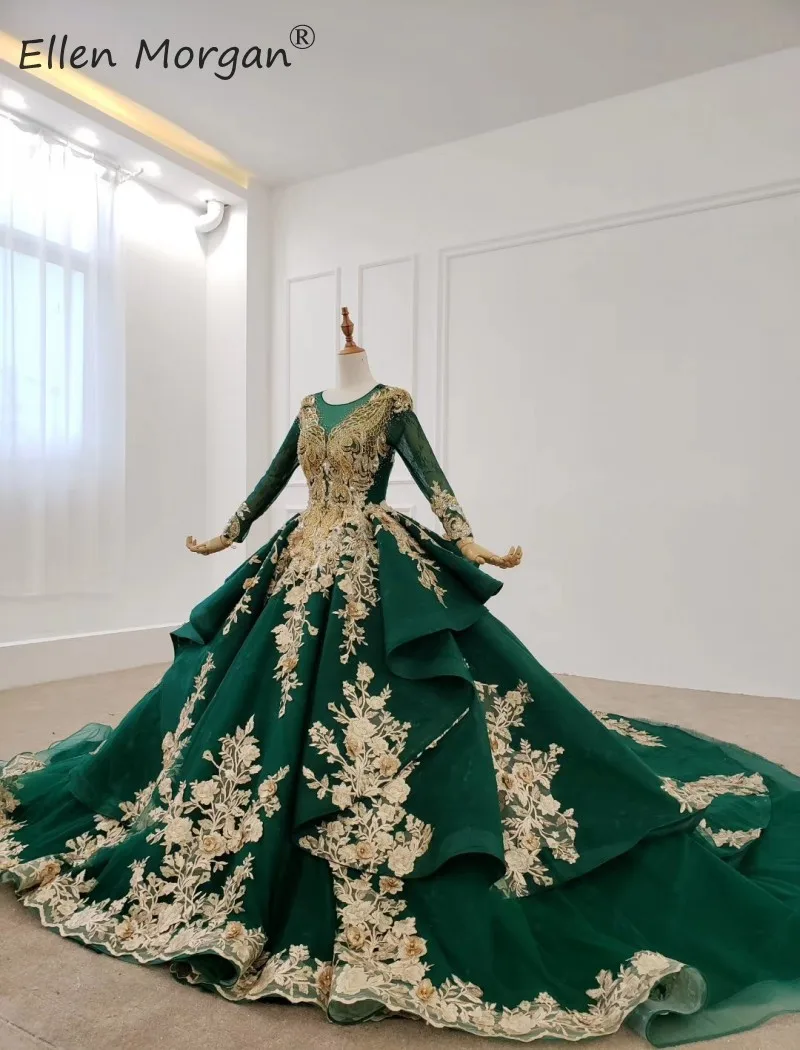 Mulsim Long Sleeves Ball Gowns Wedding Dresses 2020 Real Photos Lace Beaded Corset Vintage Puffy Colorful Bridal for Women | Свадьбы и