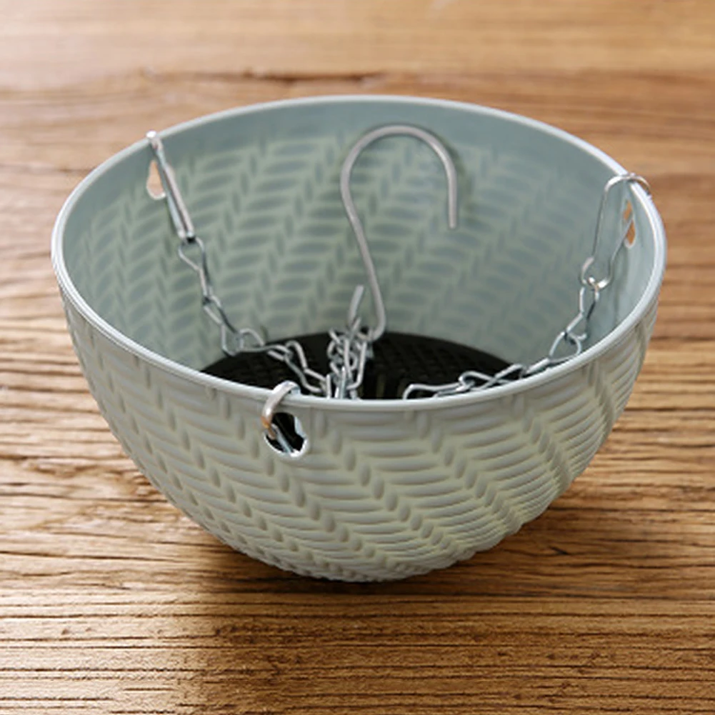 Красивый круглый пластиковый цветочный горшок садовая цепочка для растений