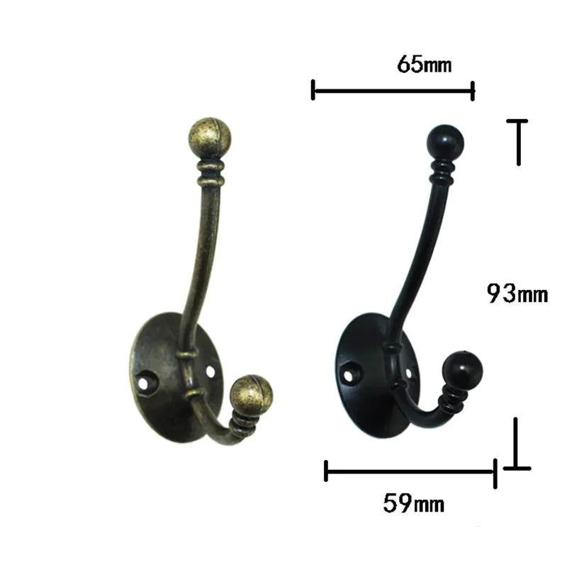 

Wholesale Wall Hooks,Clothes Hat Bathroom Apartments Hook With 2 Holes,Zinc Alloy,Bronze Tone/Black,20Pcs