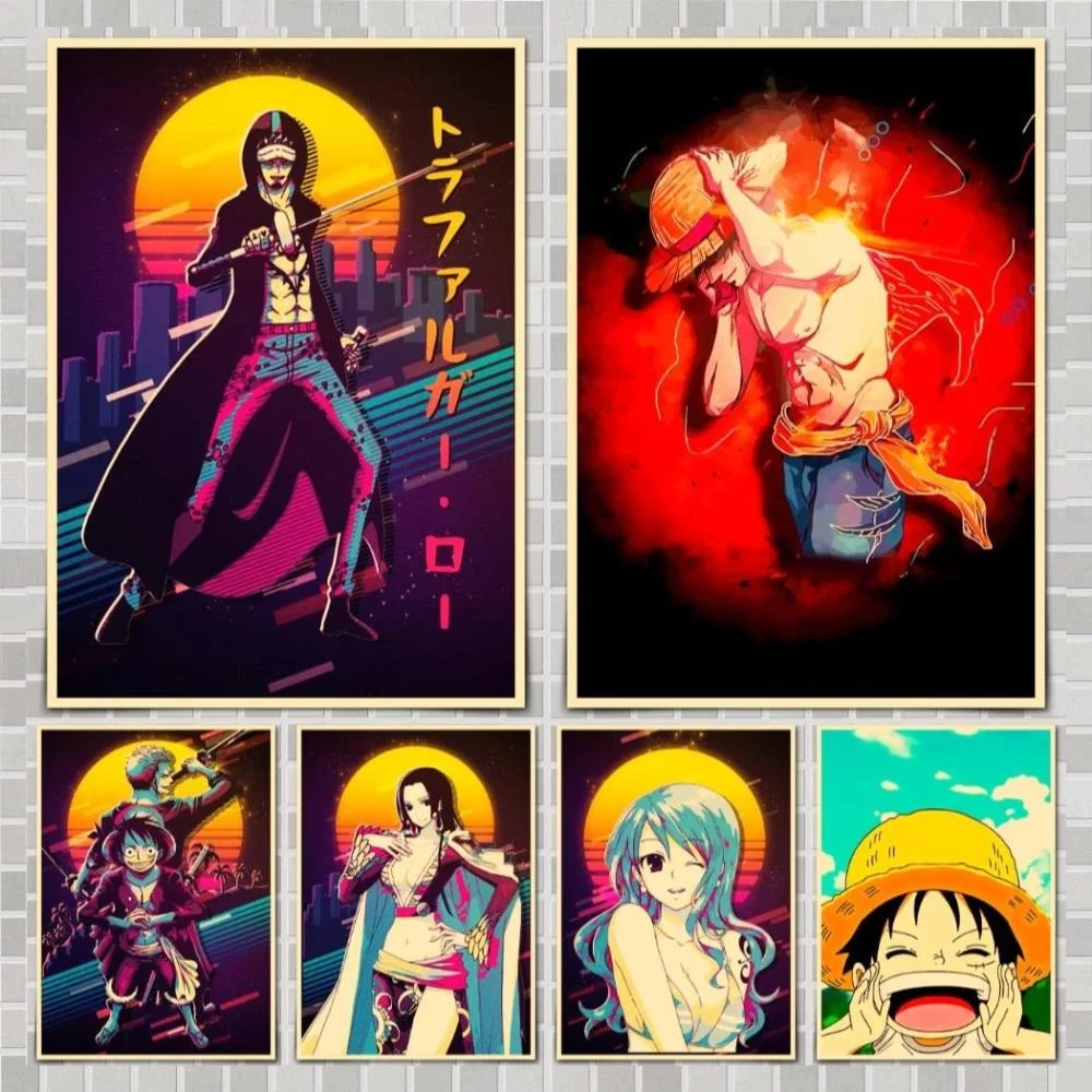

One Piece 3 Anime Poster Wall Stickers For Home Room Bar Decor Art