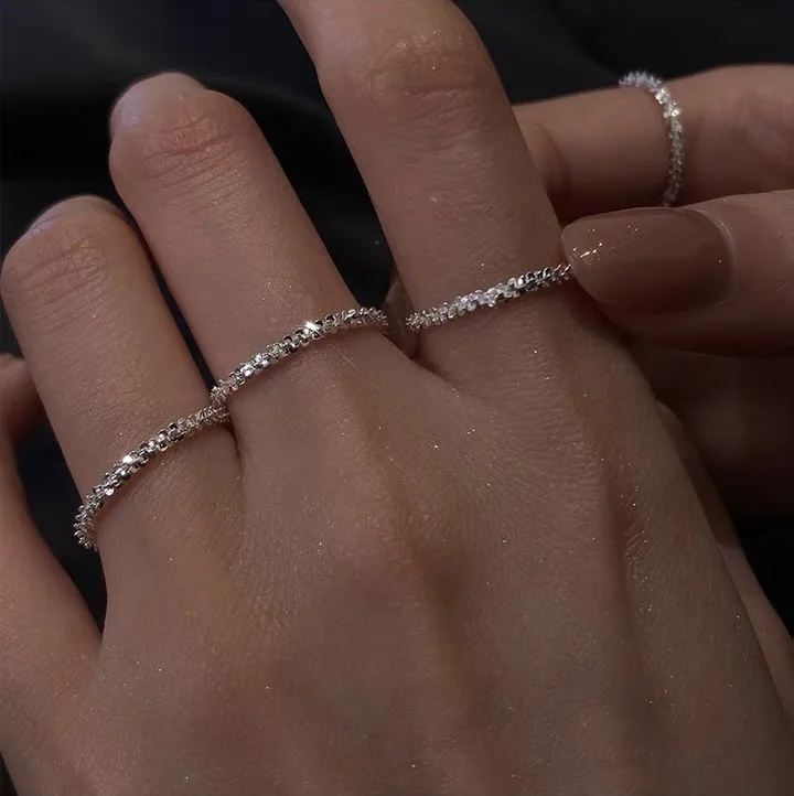 Новинка великолепное серебряное блестящее кольцо для женщин в Корейском стиле