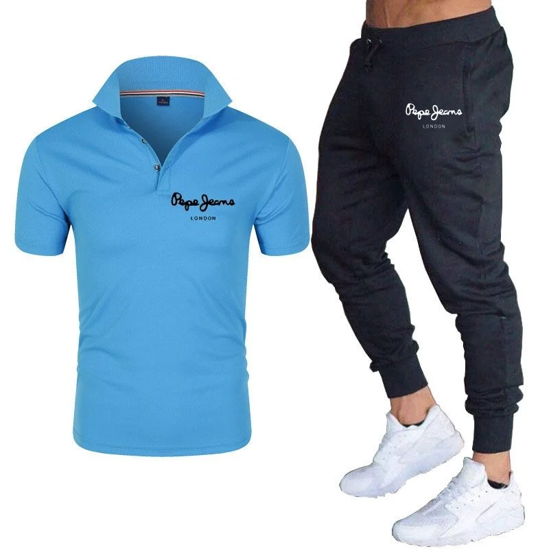 

Men's fashion versatile daily polo shirt set men's casual printed cotton t-shirt men's short sleeve high quality polo men's top