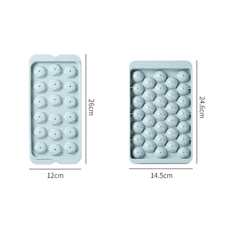 

PP Molds Ice Tray 18/33 Grid 3D Round Ice Molds Home Cube Bar Ice Kitchen Makers DIY Bar Party Moulds Accessories Use Ice C H7O8