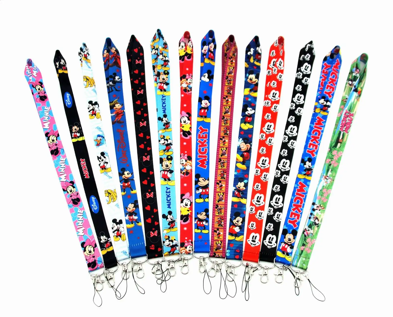 100 шт. аниме брелок Микки Минни Маус Премиум шнурки id держатель значка брелоки