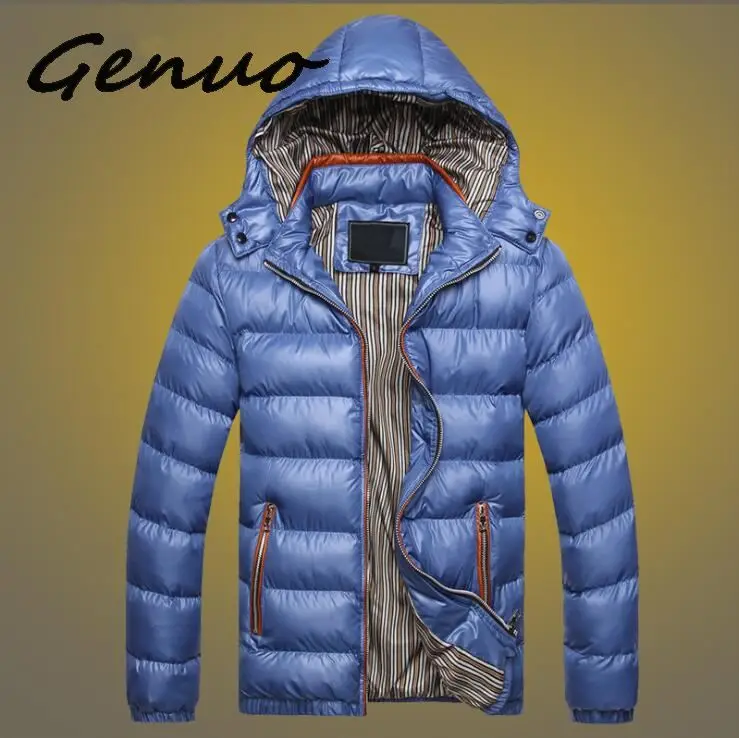 Genuo 2019 зимняя куртка Для мужчин пальто тонкий спортивный костюм верхняя одежда