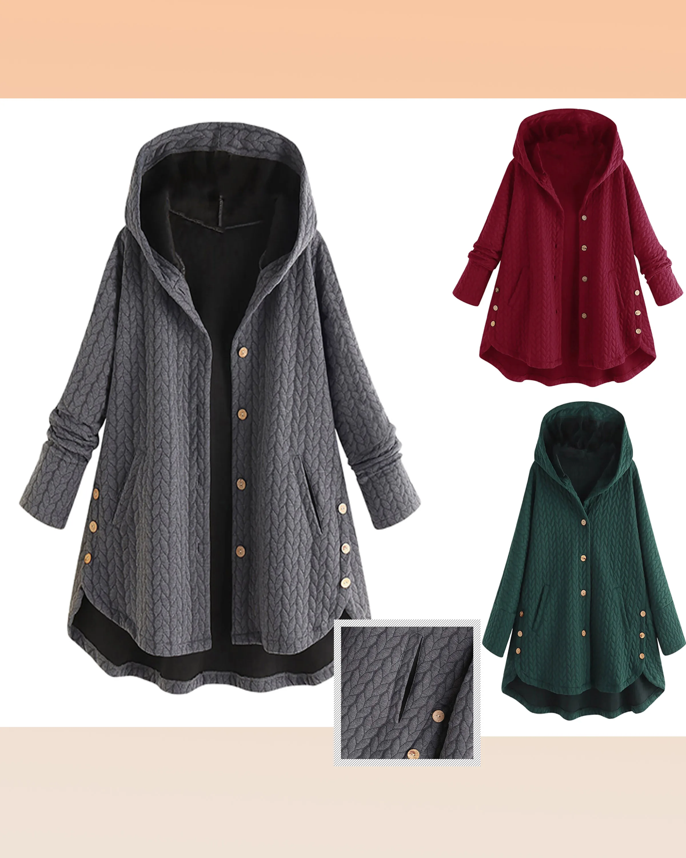 

2021 New Faux Fur Women Coat With Hood High Waist Fashion Slim Black Red Faux Fur Jacket Fake Rabbit Fur Coats Jacket