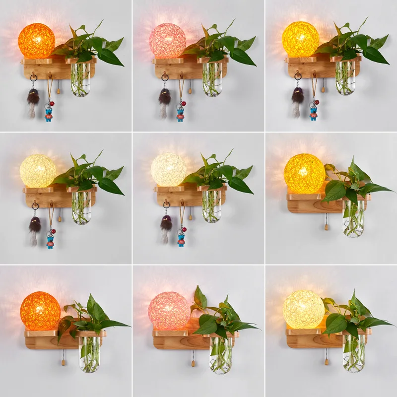 Простой современный деревянный светильник для учебы в гостиной настенный