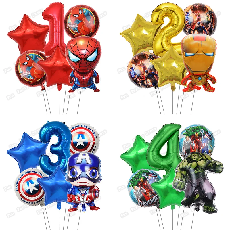 6 шт./лот супергерой Человек-паук Халк воздушный шар украшение для вечеринки в