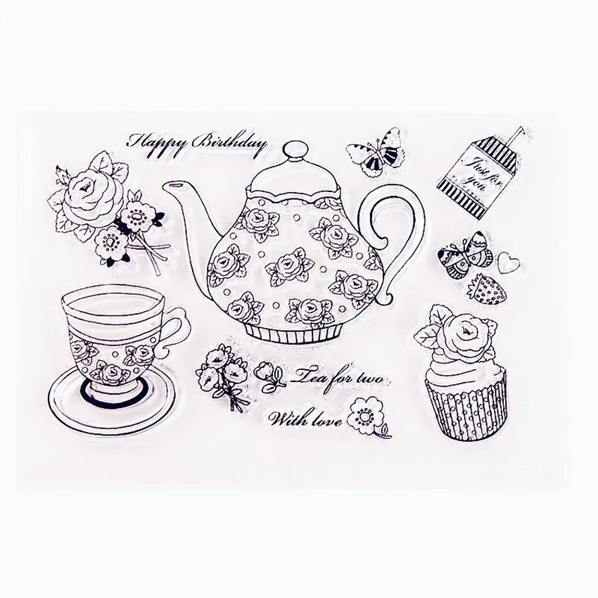 14 5x10 см горячий чайник кафе прозрачные штампы/силиконовые уплотнения роликовый