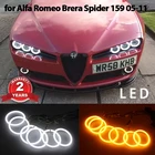 Switchback, сверхъяркий дневной свет, двухцветный ДХО, хлопковый светодиодный ангельские глазки, комплект колец ореола для Alfa Romeo автомобиль Brera Spider 159 2005-2011