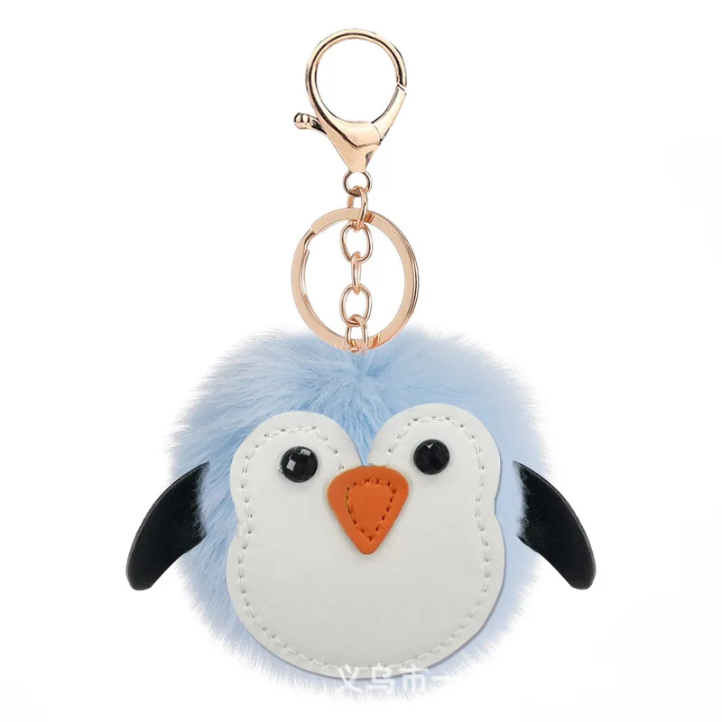 

2020 Hot-Selling Cute Penguin Keychain Cartoon Animal Bag Key Chain Car Pendant Small Fur Keyring Woman Rabbit Mood Tracker