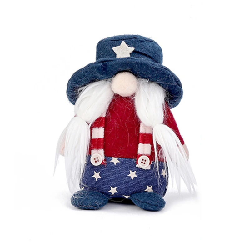 

Patriotic Veterans Day Tomte Gnome Decorations Handmade Stars Plush Doll Swedish