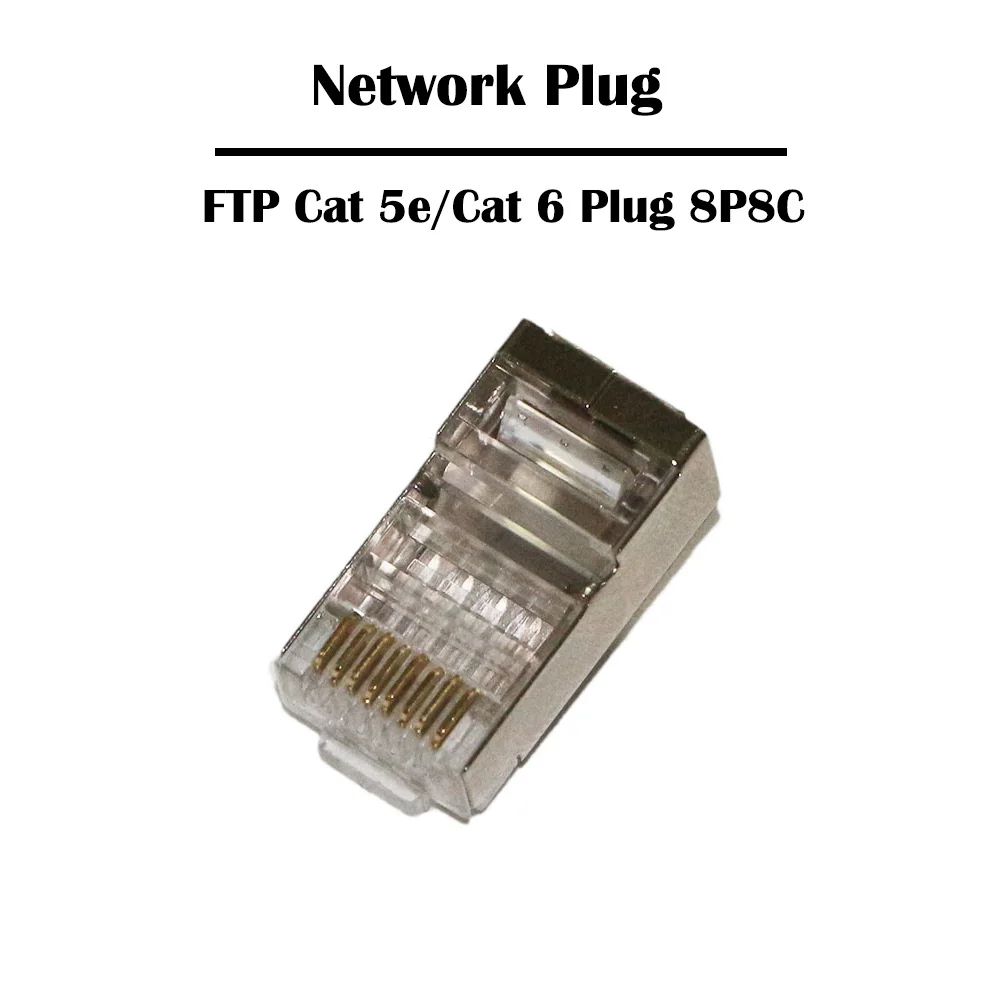 100/200/500 Pieces/lot FTP/STP Cat 6/Cat 5e RJ 45 Plug 8P8C Network Ethernet LAN Fluke Passed 1u Gold Plating | Компьютеры и офис