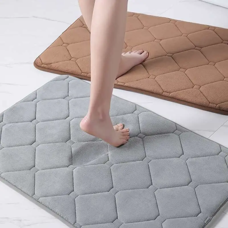 

Soft Bath Mat Non Slip Memory Foam Bathroom Rug Super Absorbent Thicken Geometric Kitchen Living Room Doormat Home Floor Mats