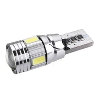 10pcs 5630 6smd led bulb t10 w5w signal light canbus error free white auto claerance wedge side reverse lamps good quality