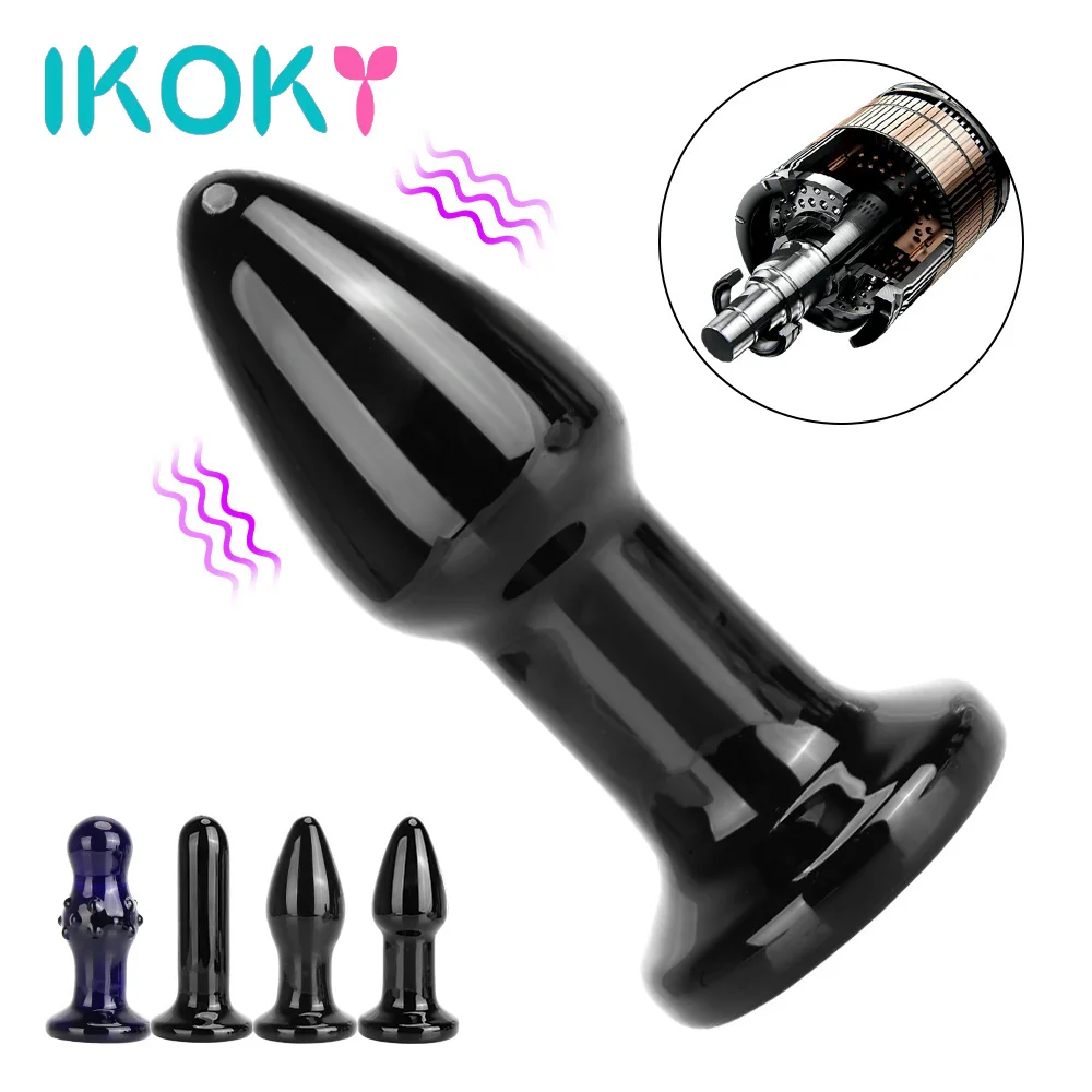 Анальная пробка из гладкого стекла для взрослых 10 режимов интимные игрушки