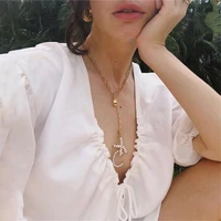 stainless steel 0 word clavicle baroque natural freshwater pearl 26 english letter pendant necklace beach accessories jewlery